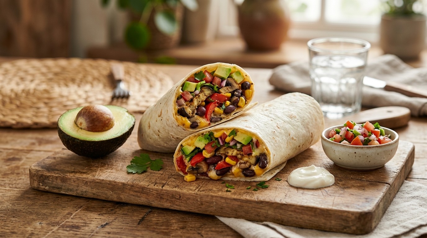 Wraps met aubergine en paprika