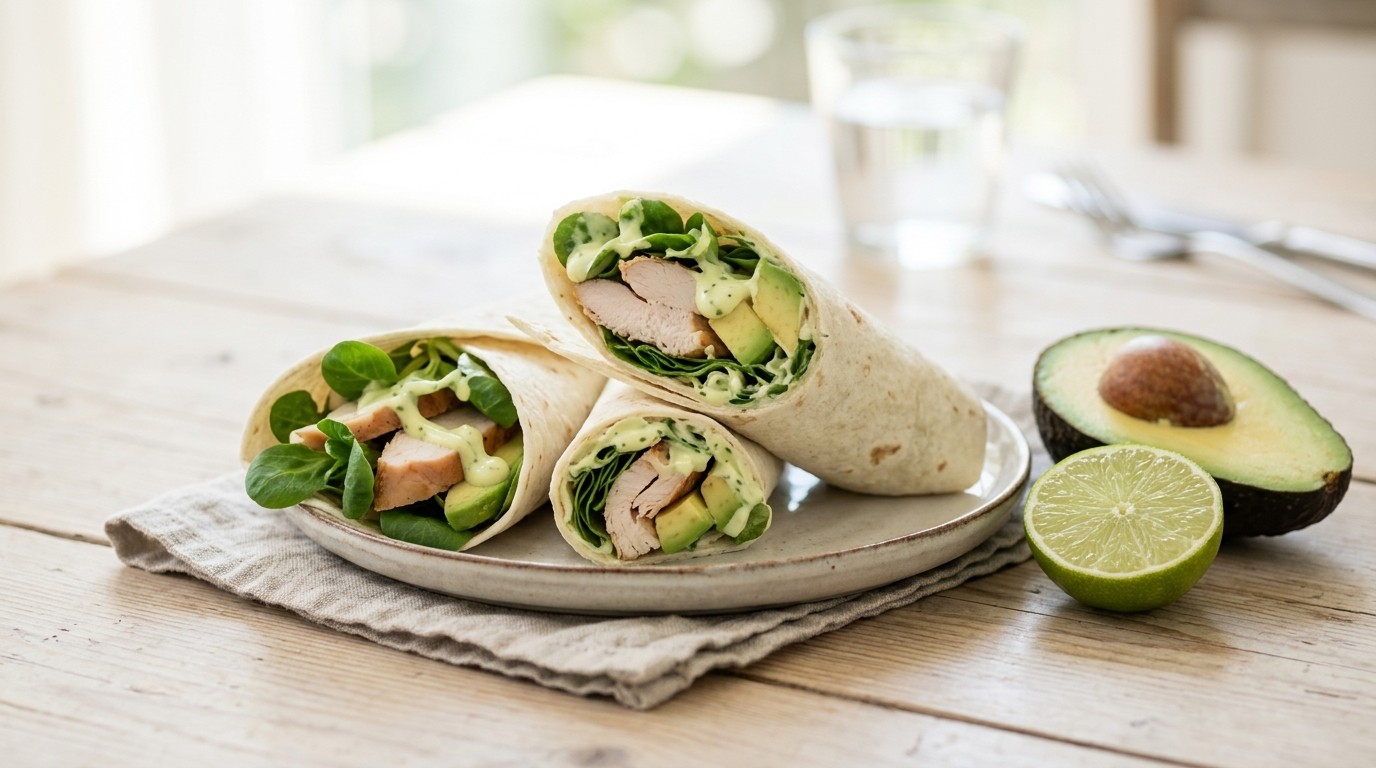Wraps met Avocado, kip en Limoenmayo