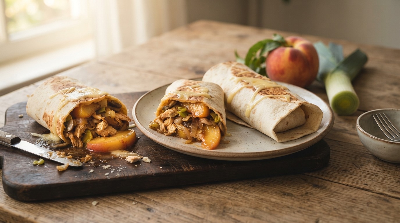 Wraps met kipfilet en perzik