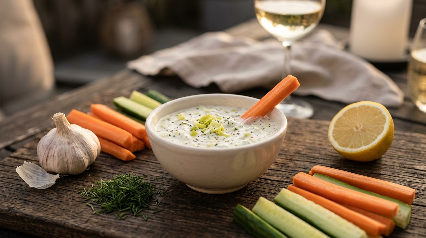 Yoghurt dipaus met prei