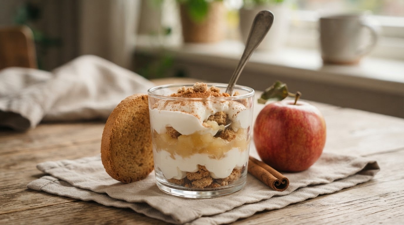 Yoghurt met beschuit en appelmoes
