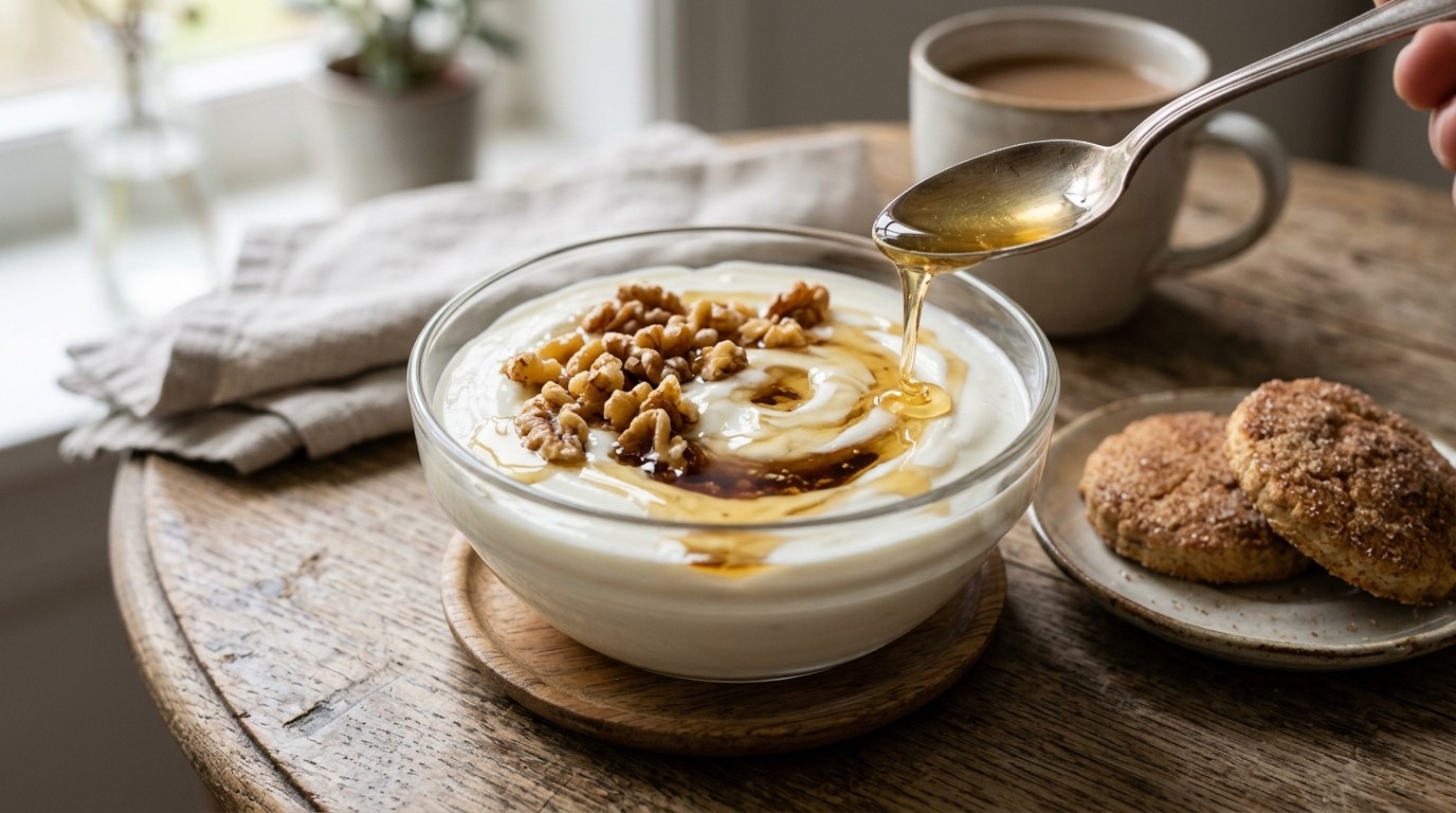 Yoghurt met walnoten en honing