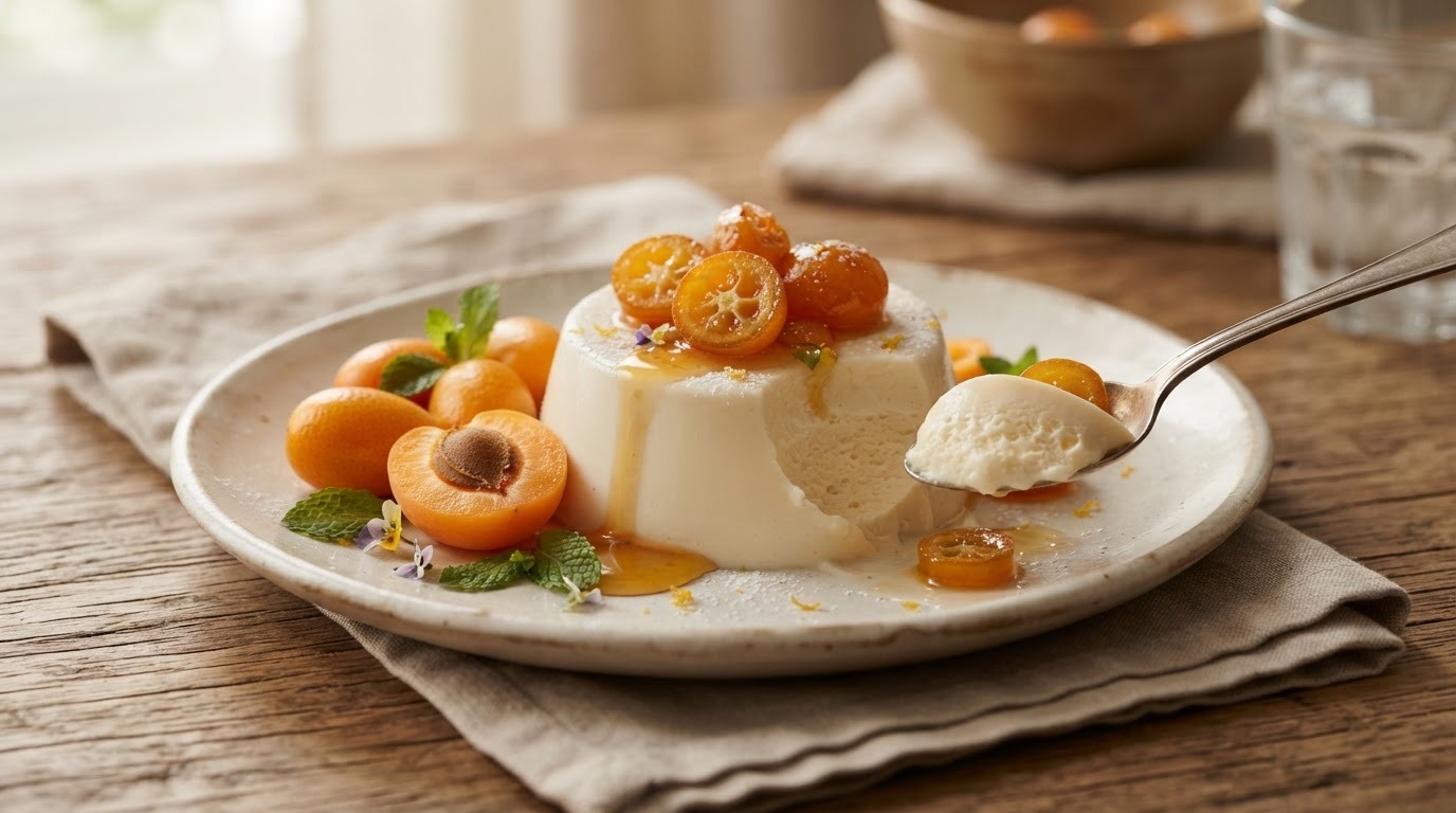 Yoghurtbavarois met kumquat