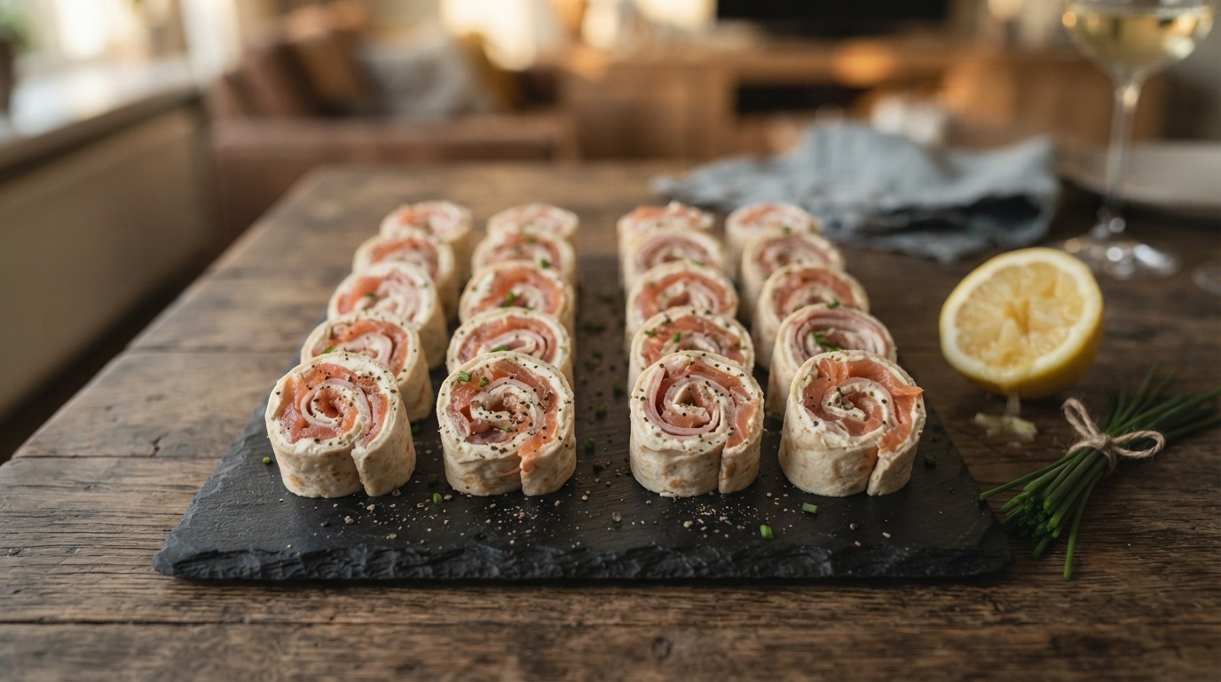Zalm en hamrolletjes