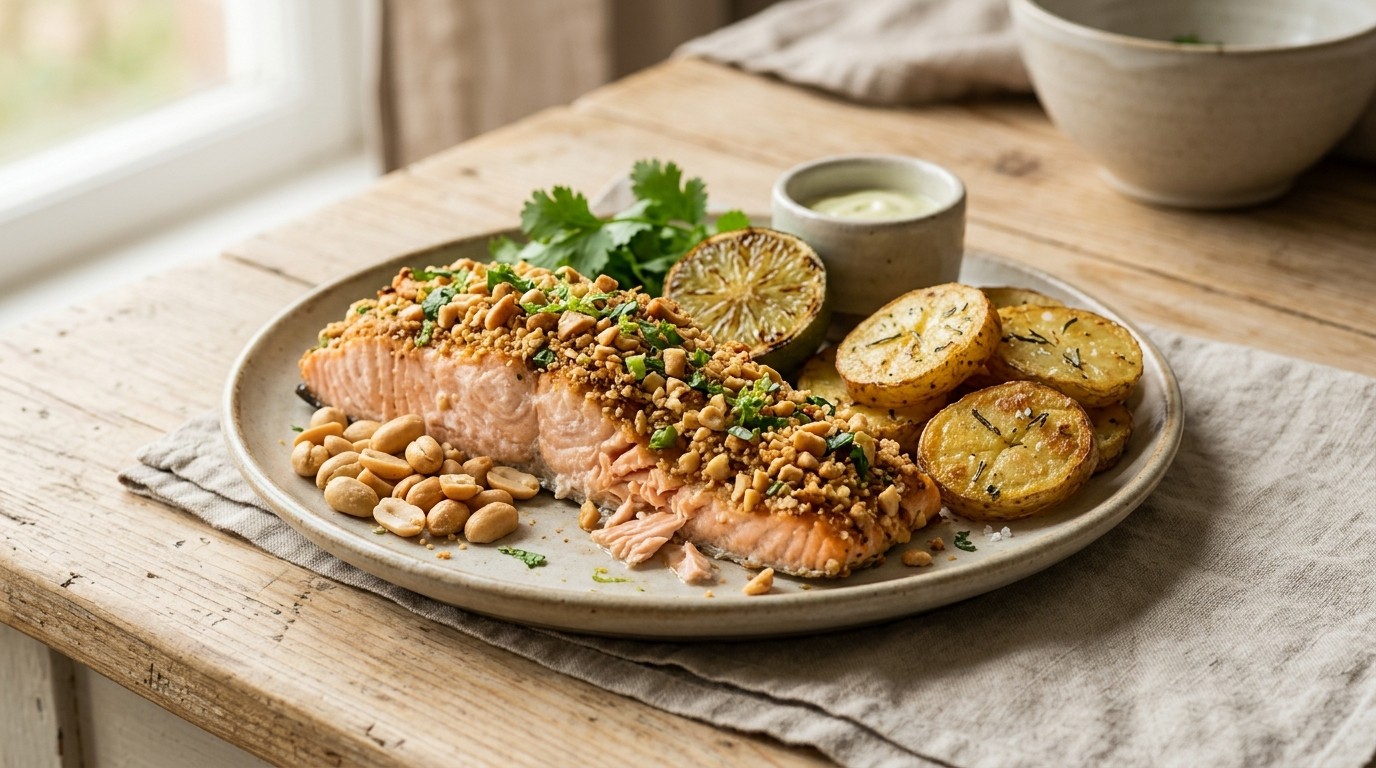 Zalm in Pindakorstje