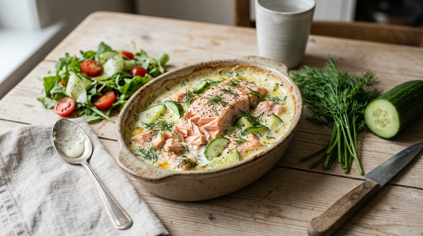 Zalm-komkommerschoteltje