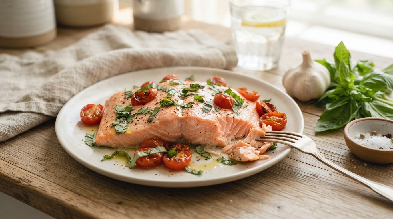 Zalm met basilicum