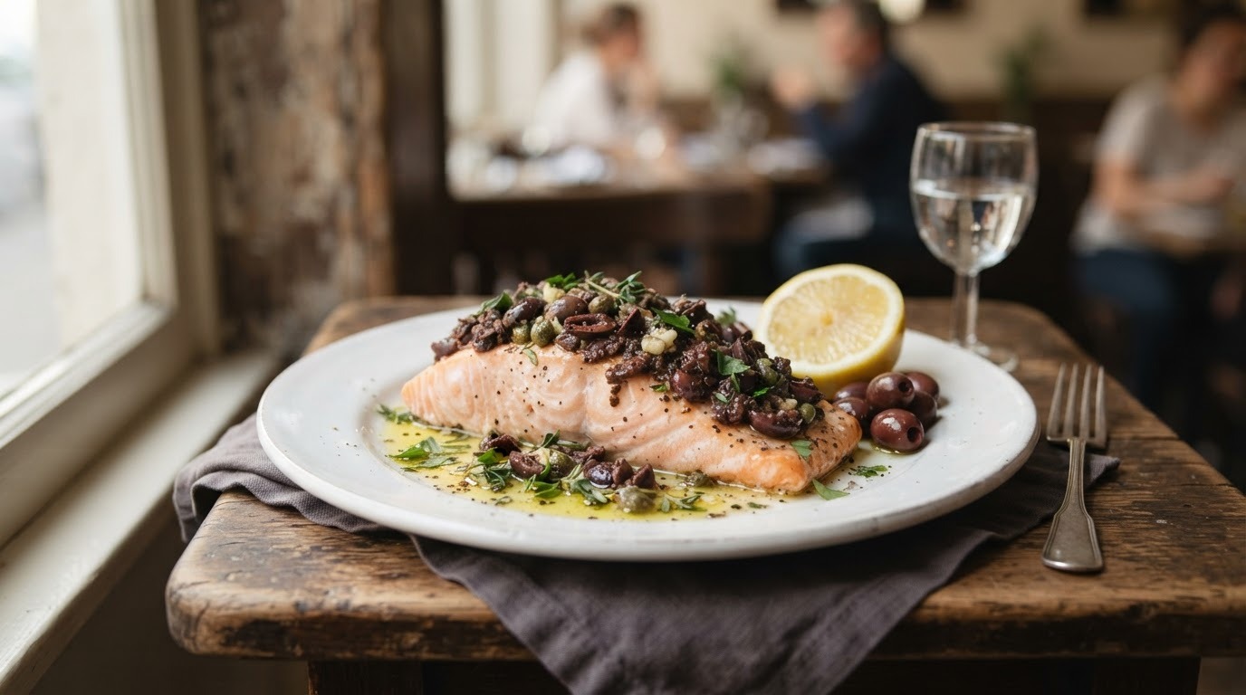 Zalm met olijventapenade
