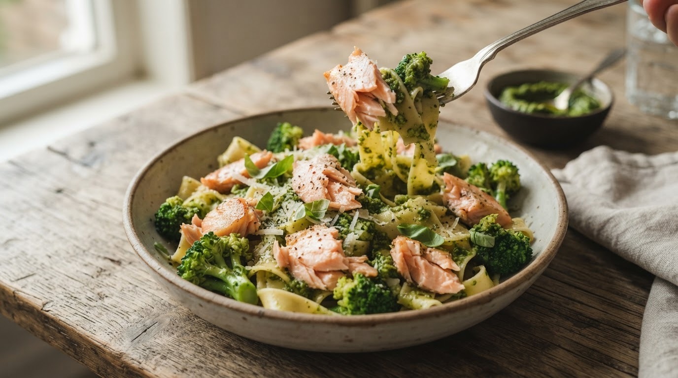 Zalm met pasta