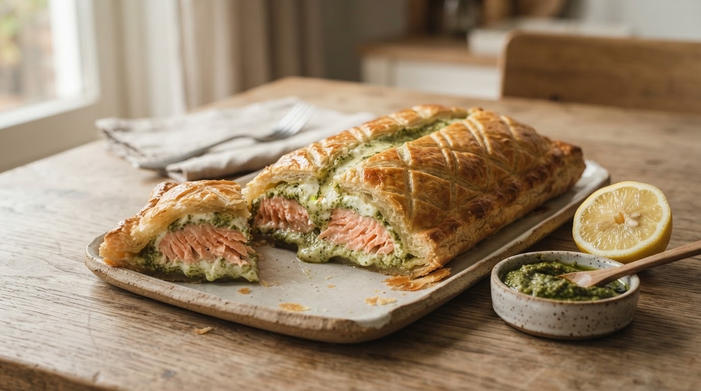 Zalm met pesto uit de oven