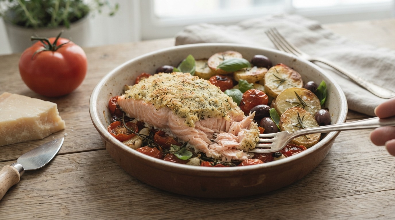 Zalm op een bedje van tomaat