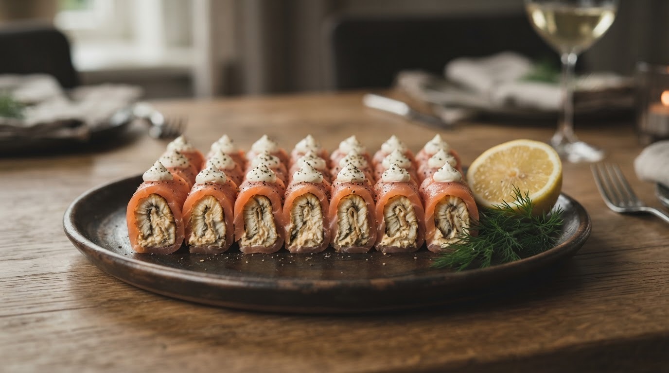 Zalm palingrolletjes