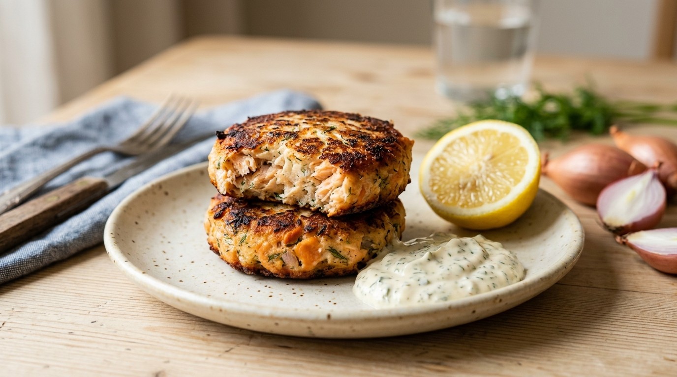 Zalm-sjalotjesburgers