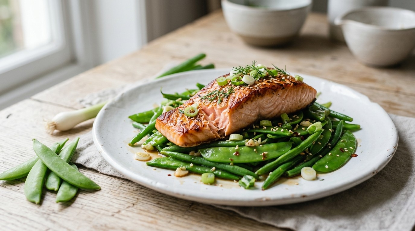 Zalmfilet in het groen