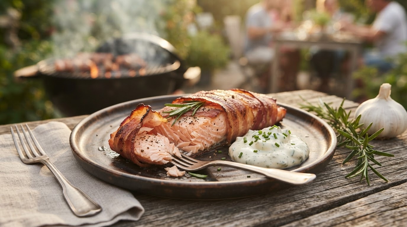 Zalmfilet in katenspek