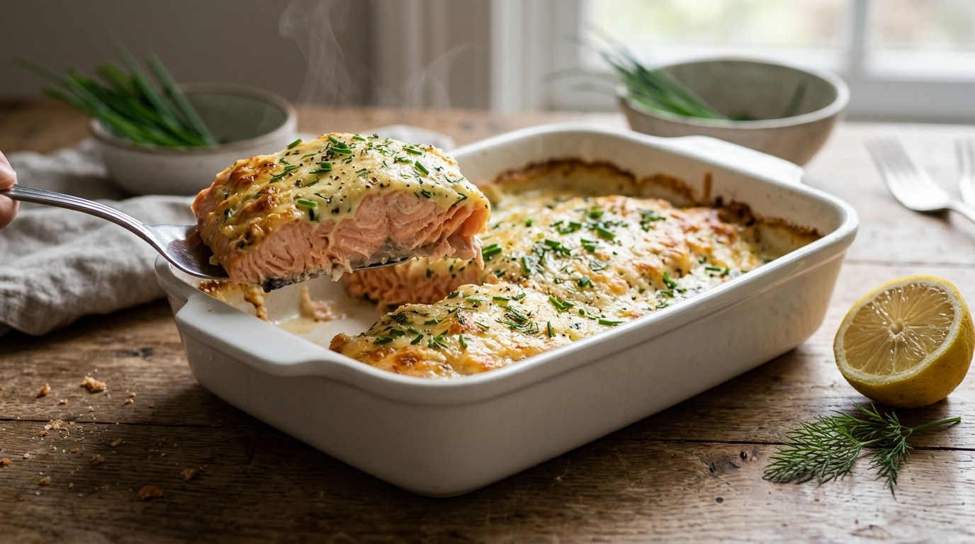 Zalmfilet met bieslook uit de oven