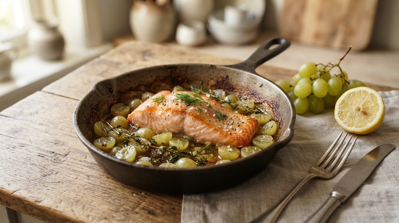 Zalmfilet met druiven