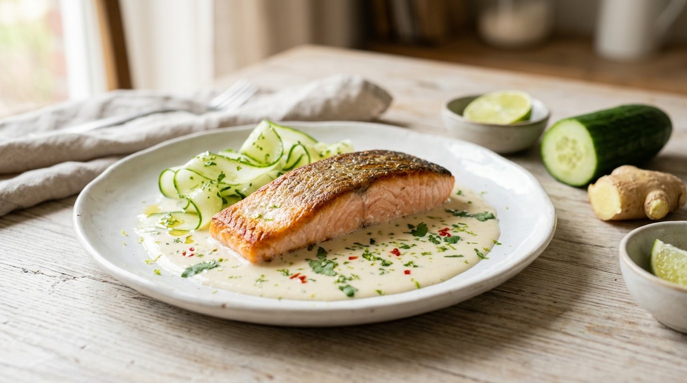 Zalmfilet met limoensaus
