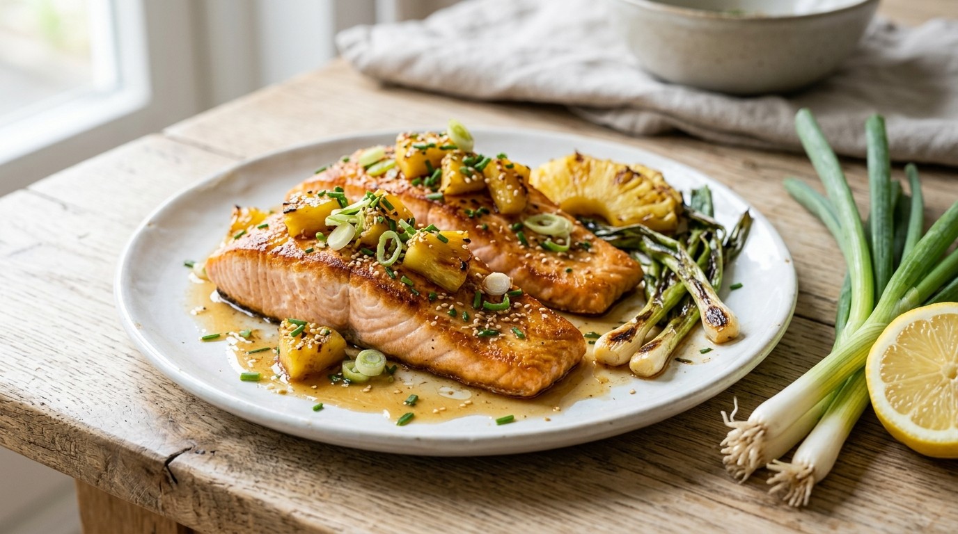 Zalmfilets met ananas