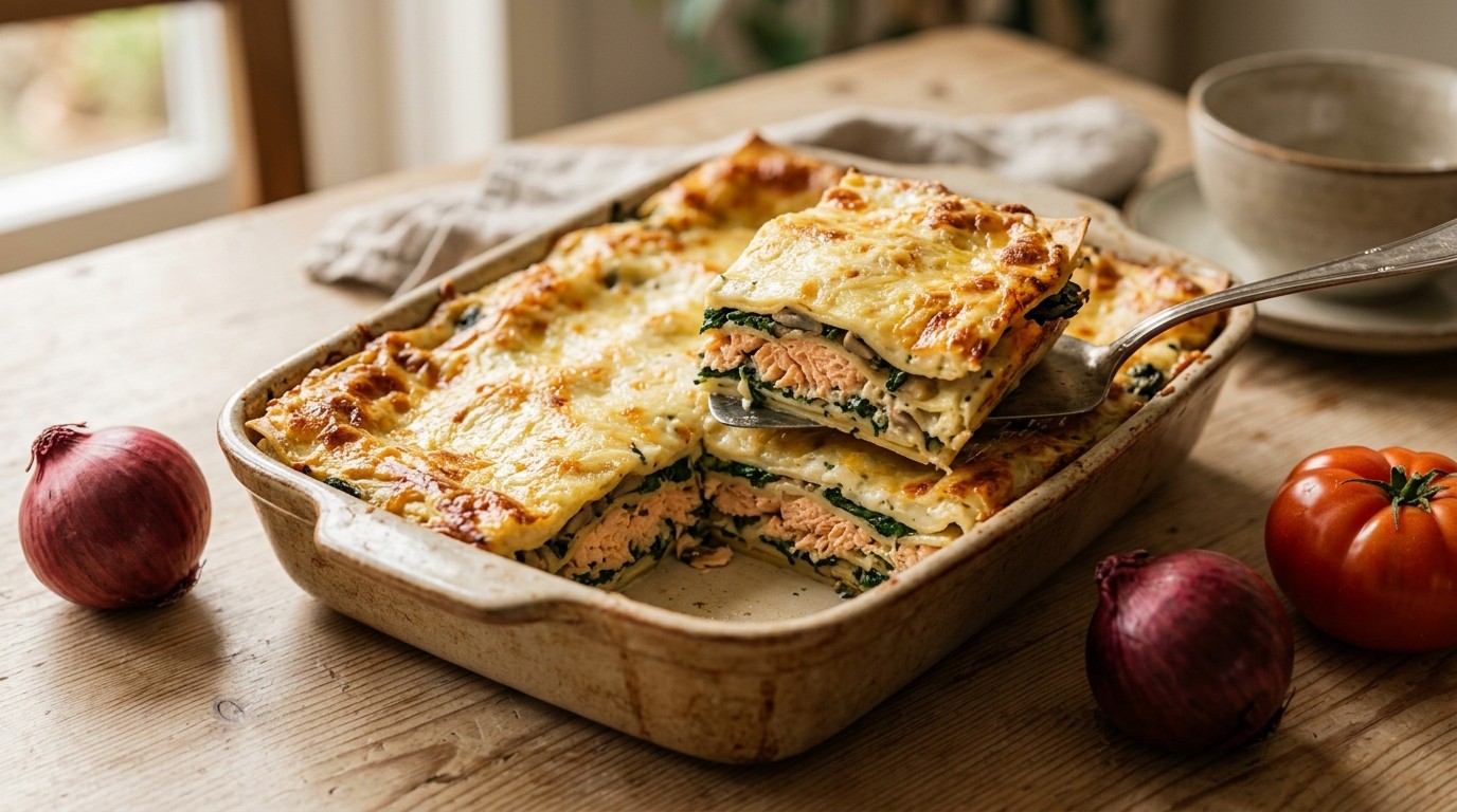 Zalmlasagne met Roomkaas