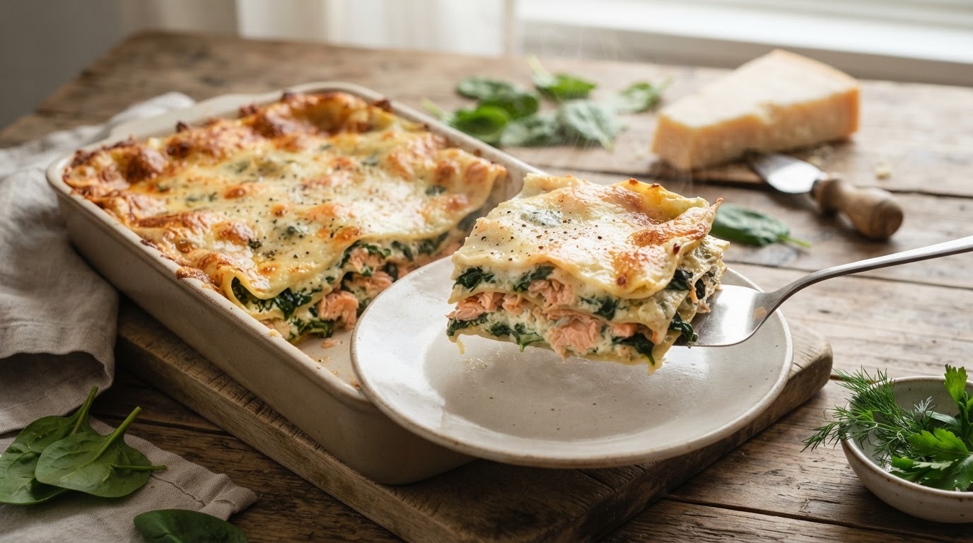 Zalmlasagne