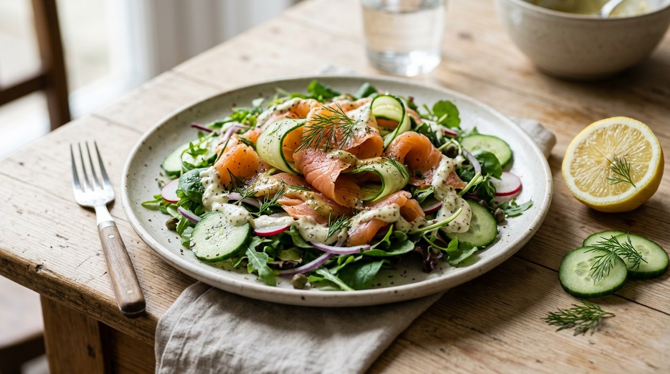 Zalmsalade met Gravlax Mayonaise