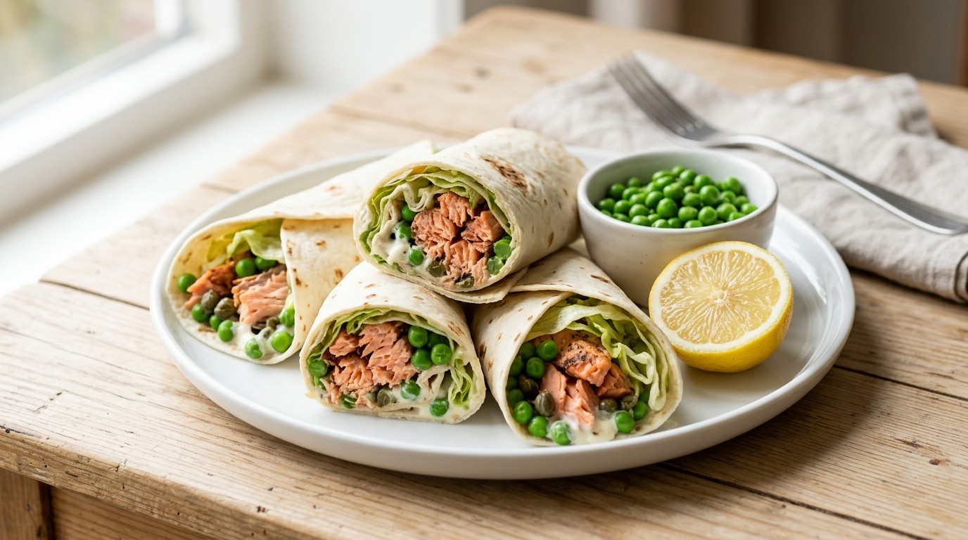 Zalmtortilla's met Tuinerwten