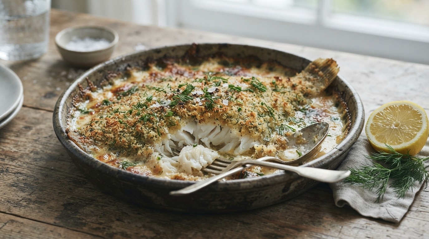 Zeetong met kruiden uit de oven