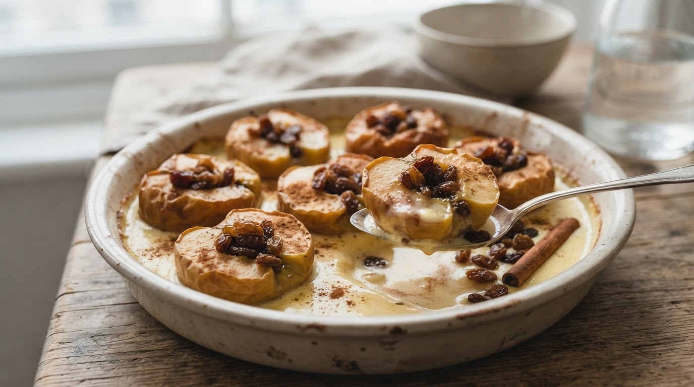 Zoete appels met vanillevla uit de oven