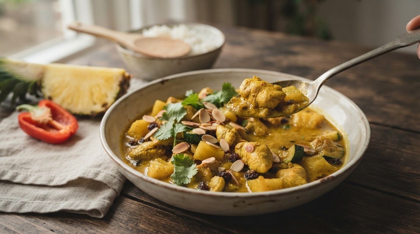 Zoete kip curry