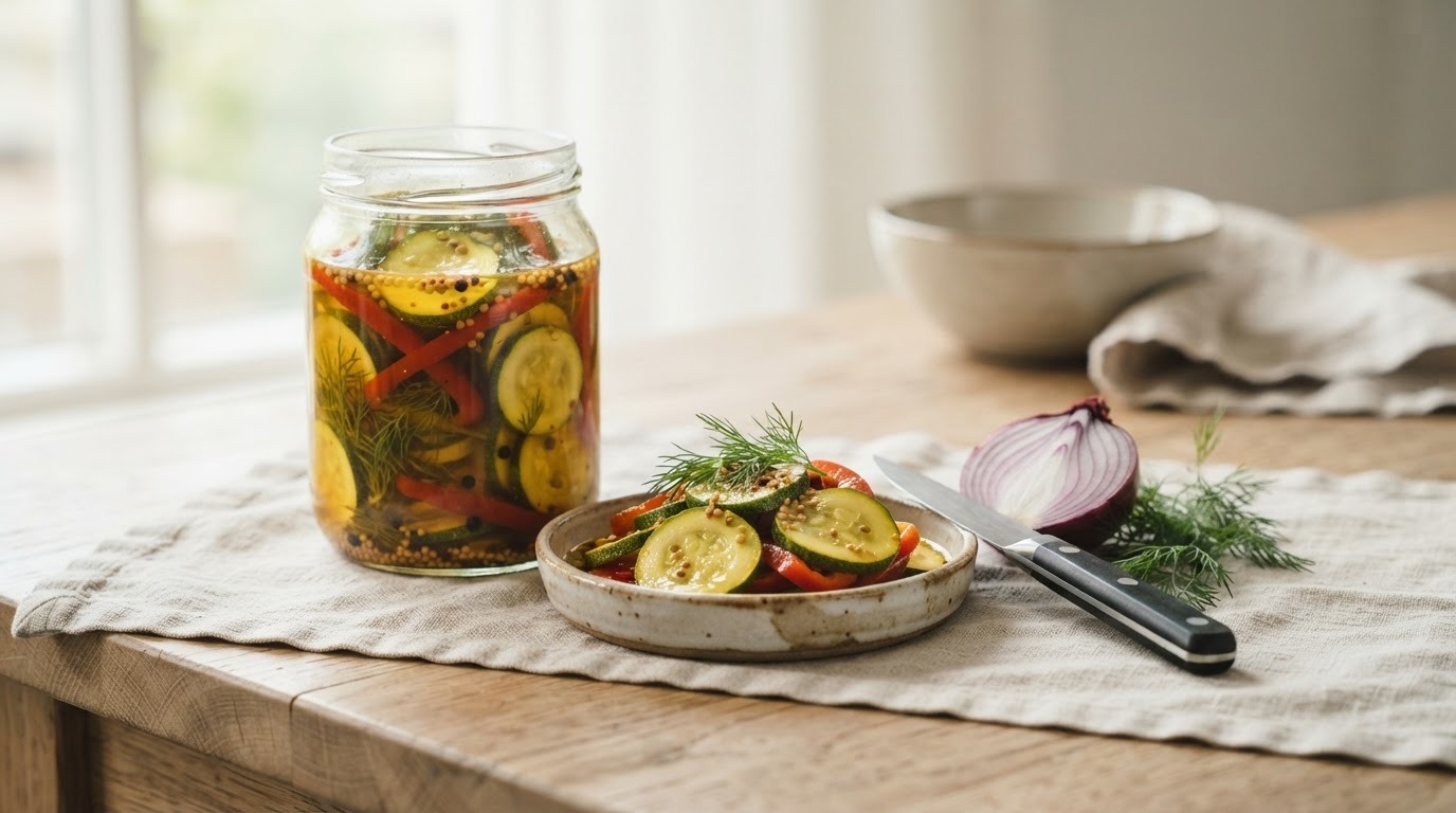 Zoetzure courgettes met paprika