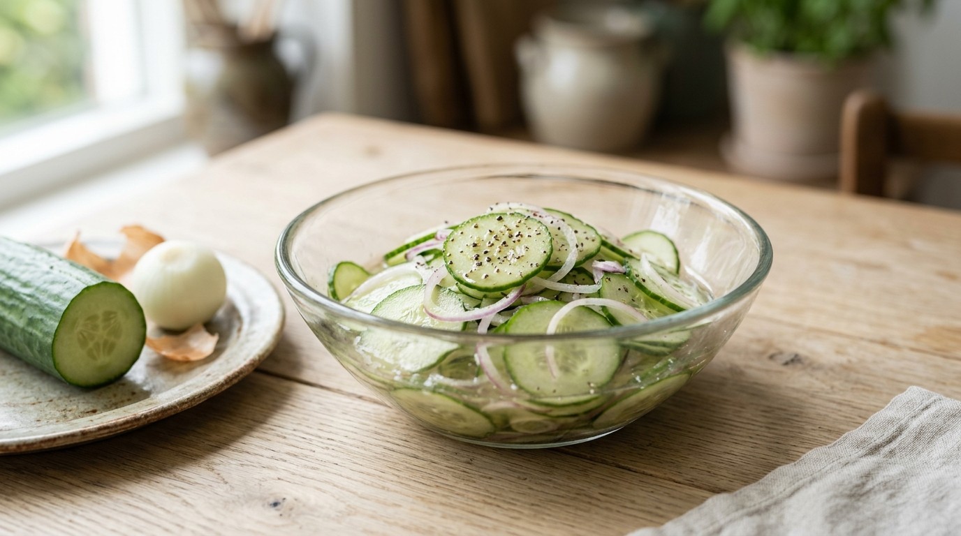 Zoetzure Komkommersalade