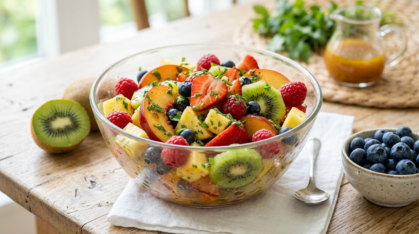 Zomersalade met sinaasappel-koriander-dressing