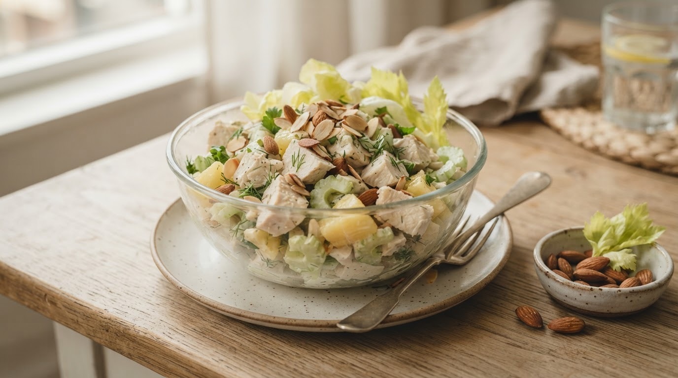 Zomerse kip met ananas en bleekselderie