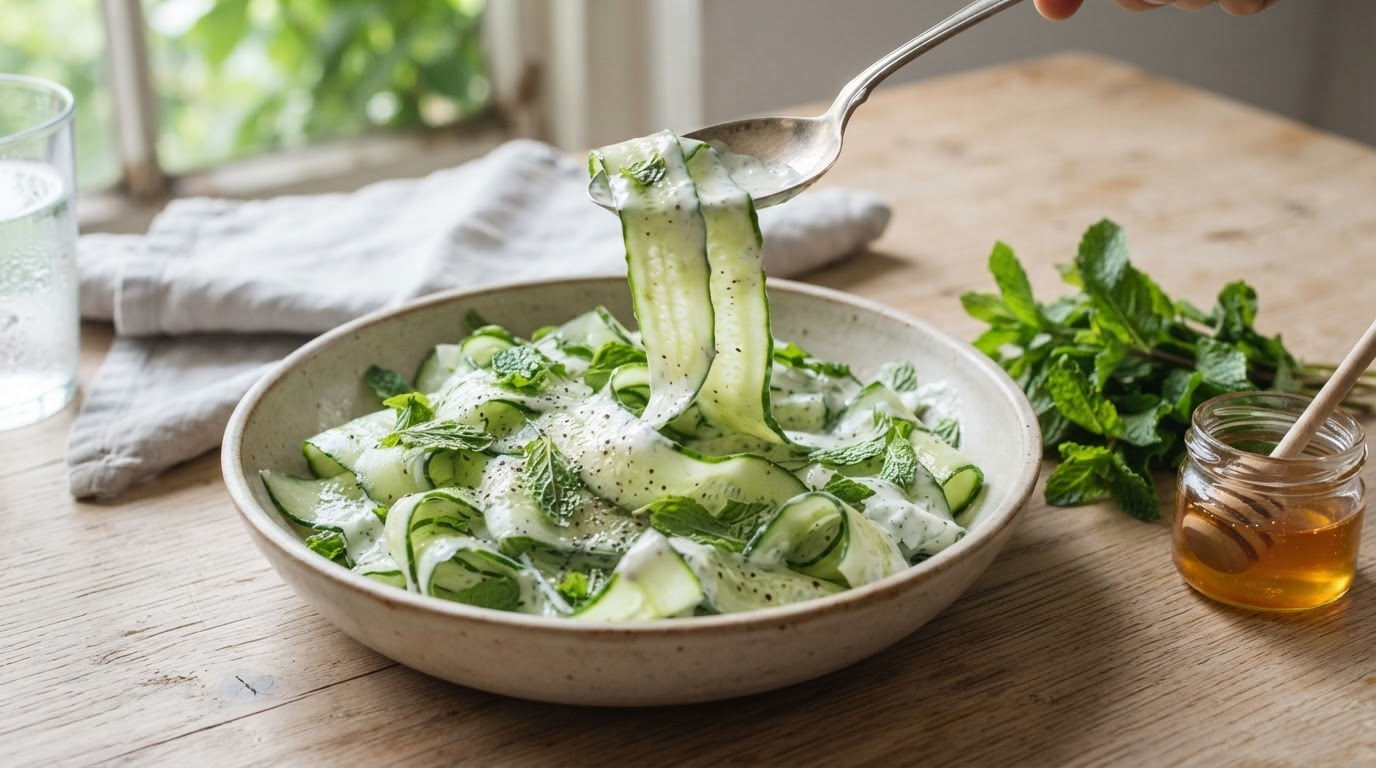 Zomerse komkommersalade