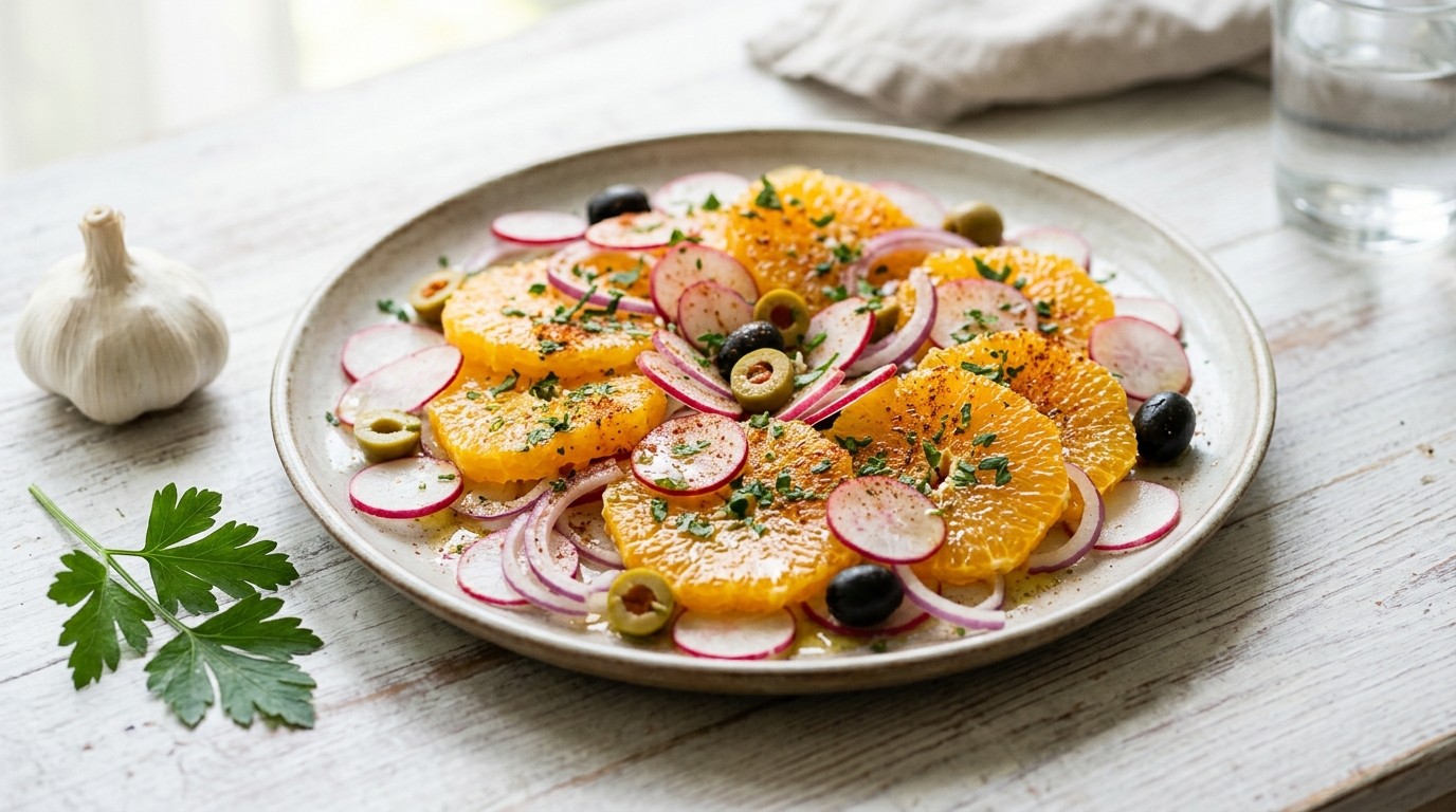 Zomerse radijs-sinaasappelsalade