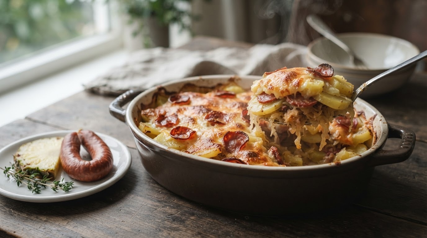 Zuukoolschotel met salami