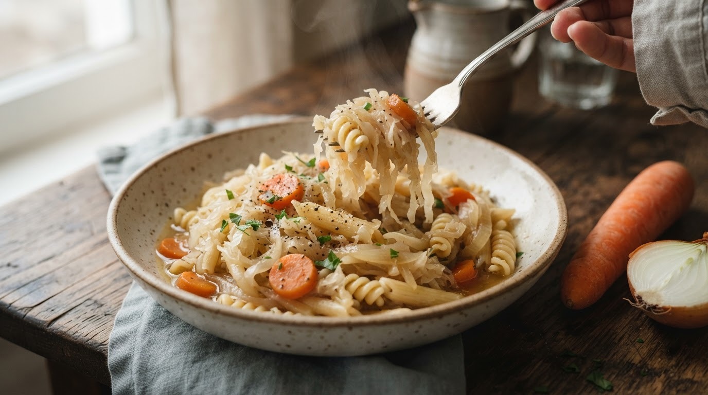 Zuurkool met pasta
