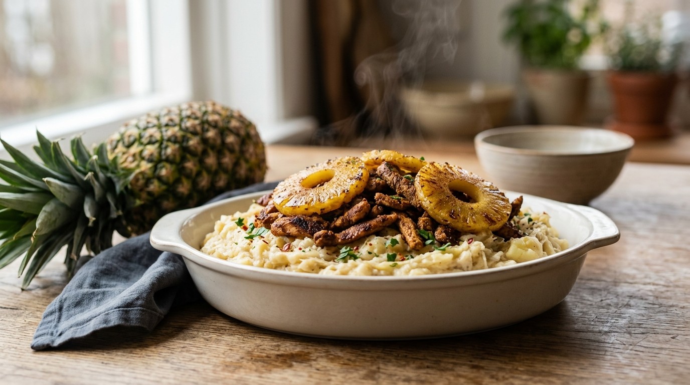 Zuurkool met Shoarmavlees en Ananas