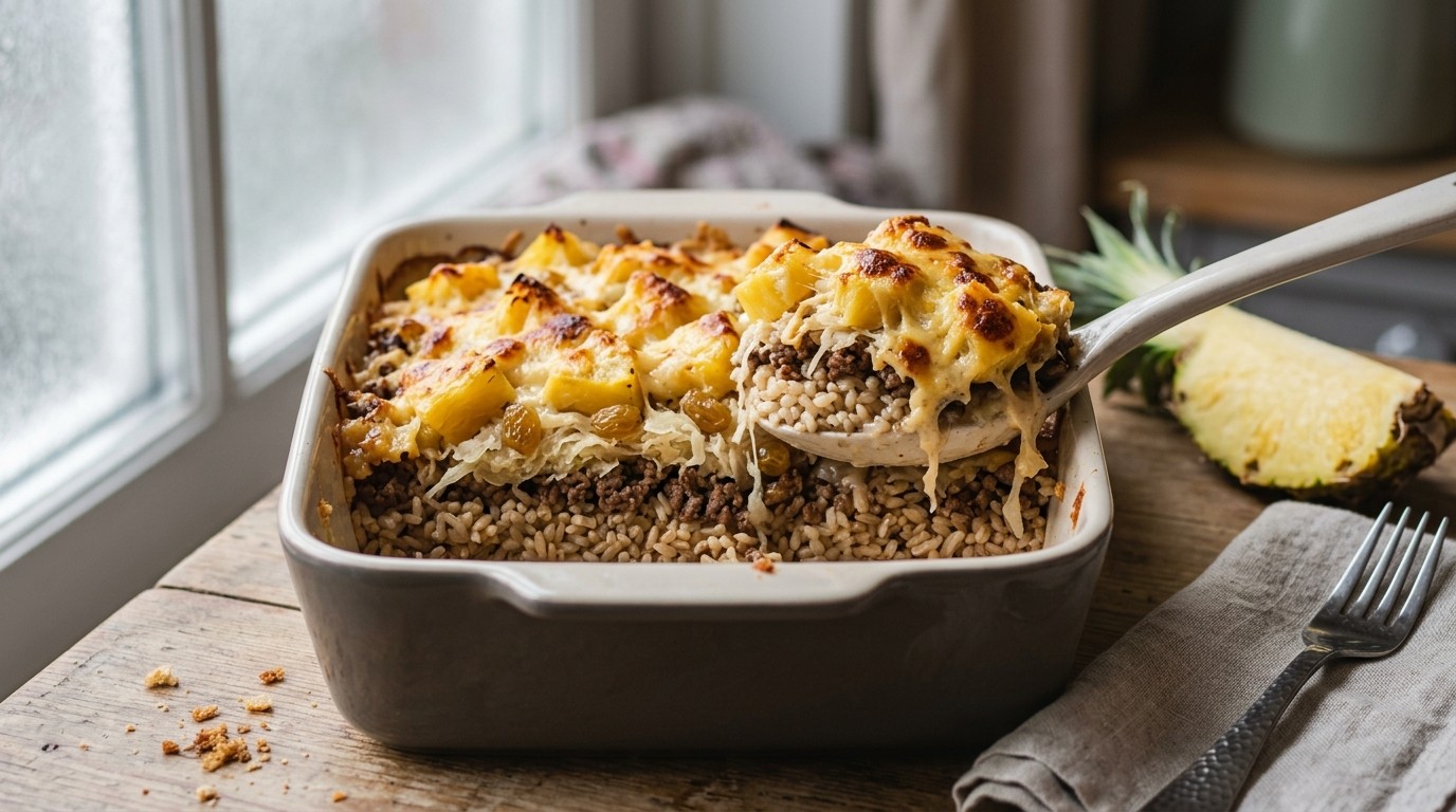 Zuurkoolschotel met Ananas en Kaassaus