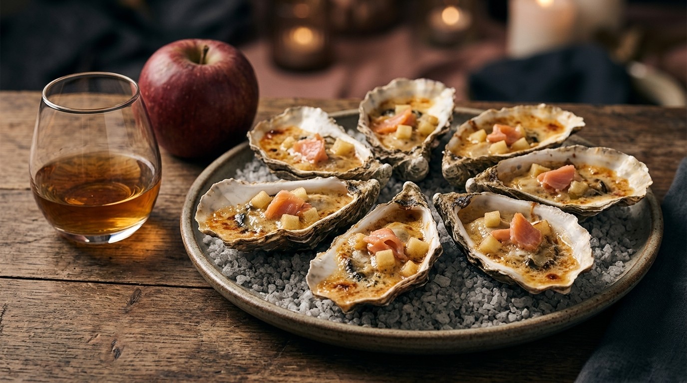 Aangeklede Oesters met Calvados