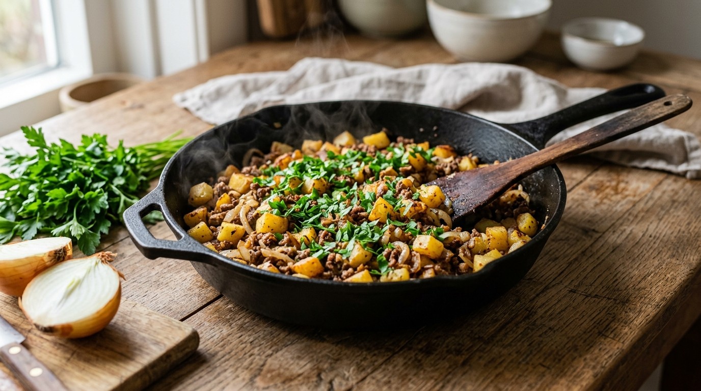 Aardappel-gehaktpannetje