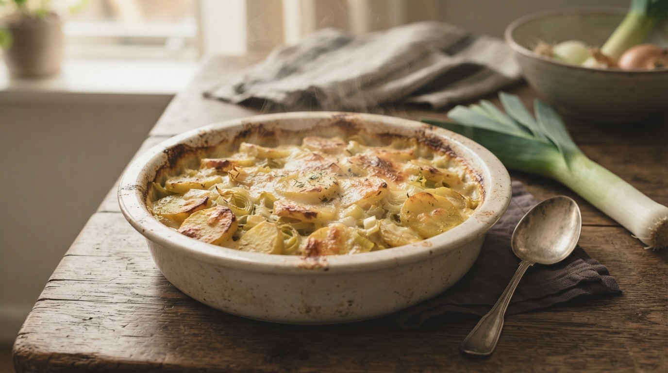 Aardappel-prei-ovenschotel recept Aardappel-prei-ovenschotel recept