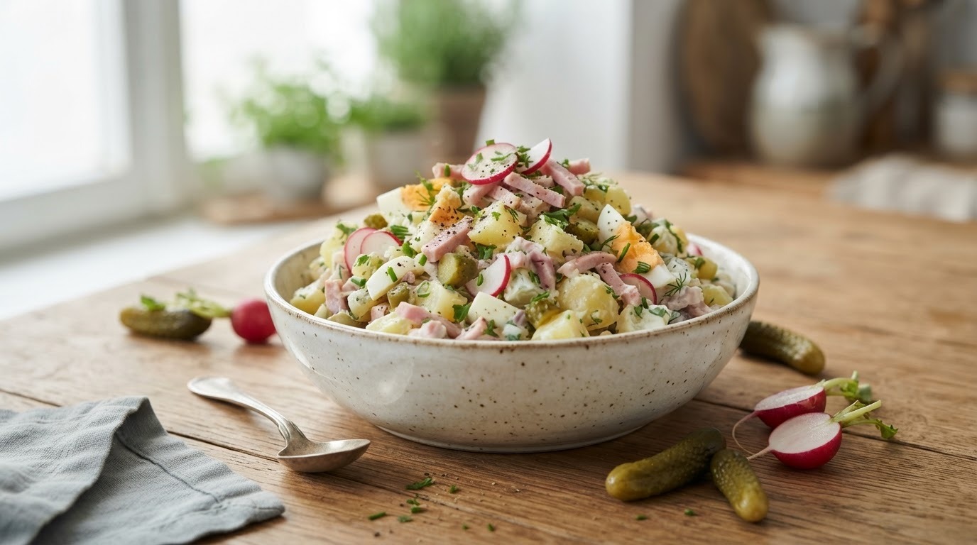 Aardappel-vleessalade