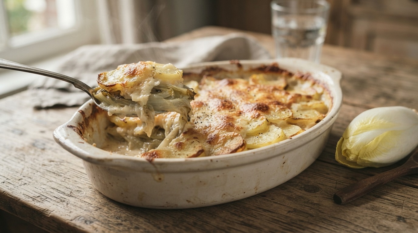Aardappel-witlof Ovenschotel