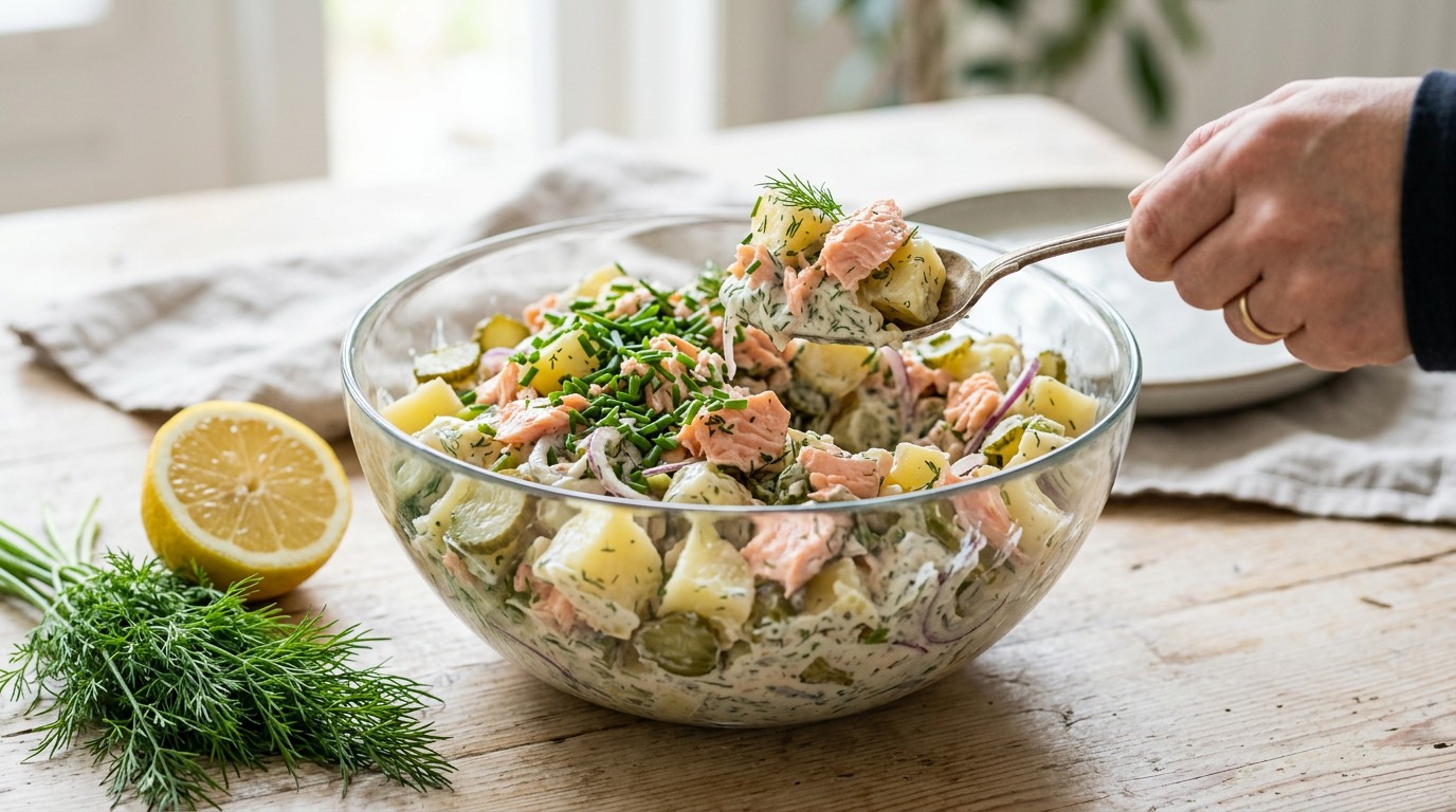Aardappel Zalmsalade recept Aardappel Zalmsalade recept
