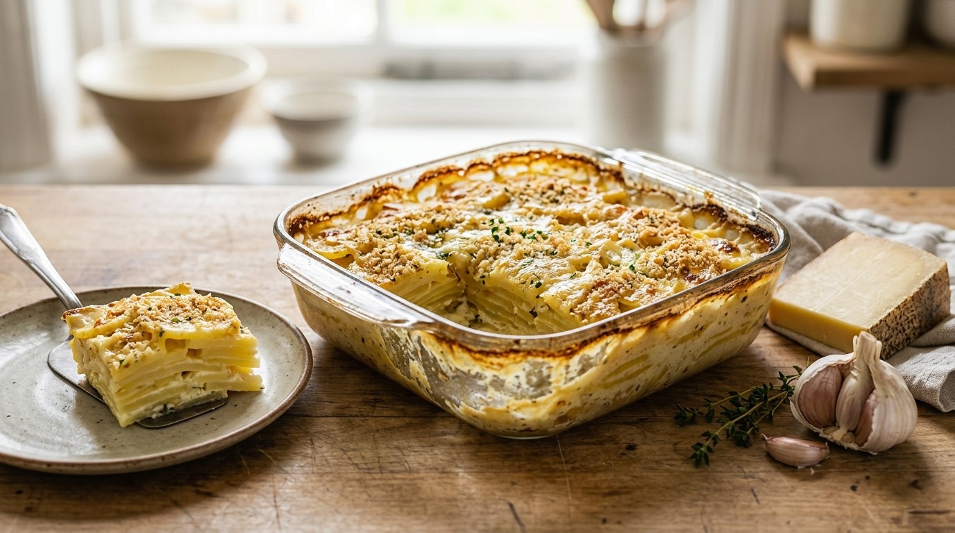Aardappelgratin uit de Microgolfoven recept Aardappelgratin uit de Microgolfoven recept