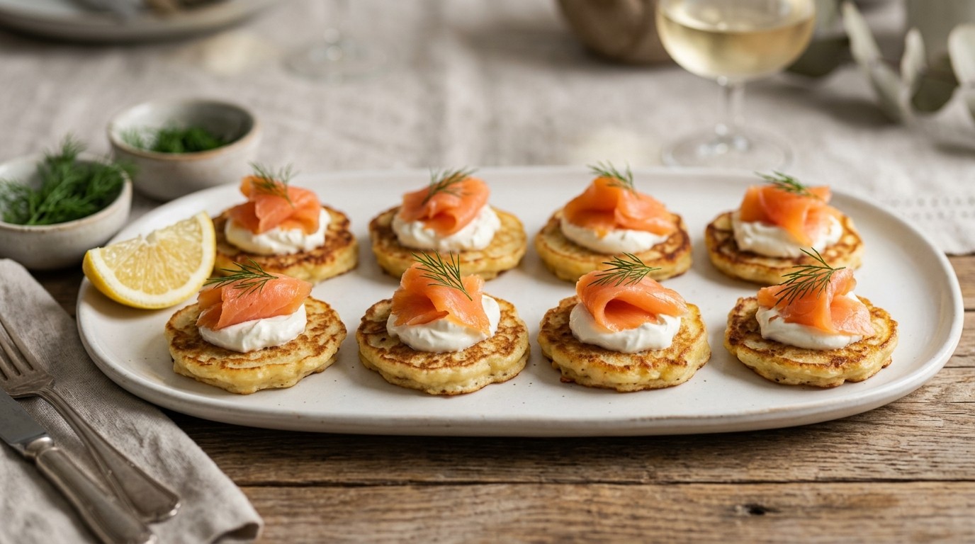 Aardappelpannenkoekjes met Gerookte Zalm