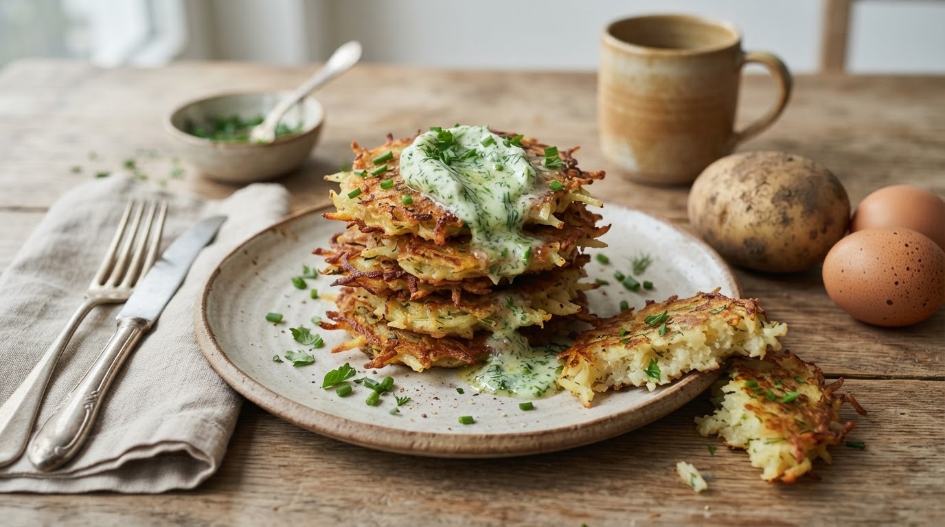 Aardappelpannenkoekjes met Kruidenkaas