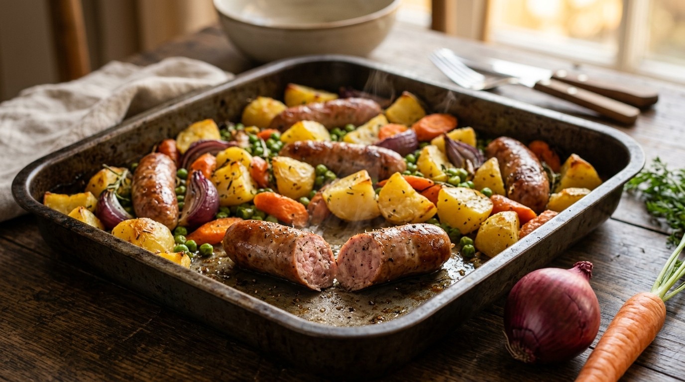 Aardappelpot met Saucijzen en Groenten